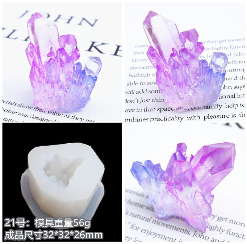 Royal Bluediy Gutta percha transparent silica gel mould Crystal Glue  mould silica gel mineral Spar Crystal Cluster transparent mould