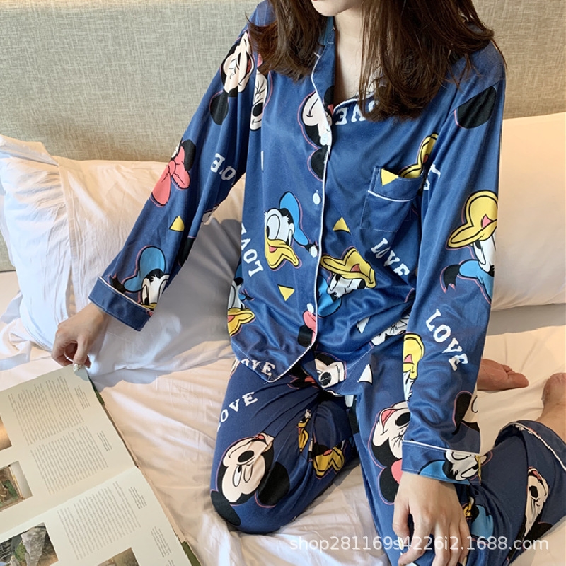 Mi Qi [Blue]pyjamasladiesNightwearWomenPajamassetPijamasSolid