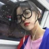 Kính gọng kính dày nữ Douyin có cùng mặt phẳng retro kính đen gọng tròn Hàn Quốc đã hoàn thành cận thị có độ nam - Kính râm Kính râm