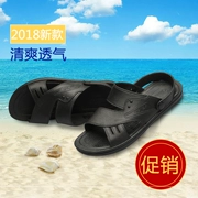 Dép của nam giới giả da giày bãi biển 2018 mùa hè xu hướng mới giày mát mẻ trung niên giày dual-sử dụng cha của nam giới giày mát mẻ