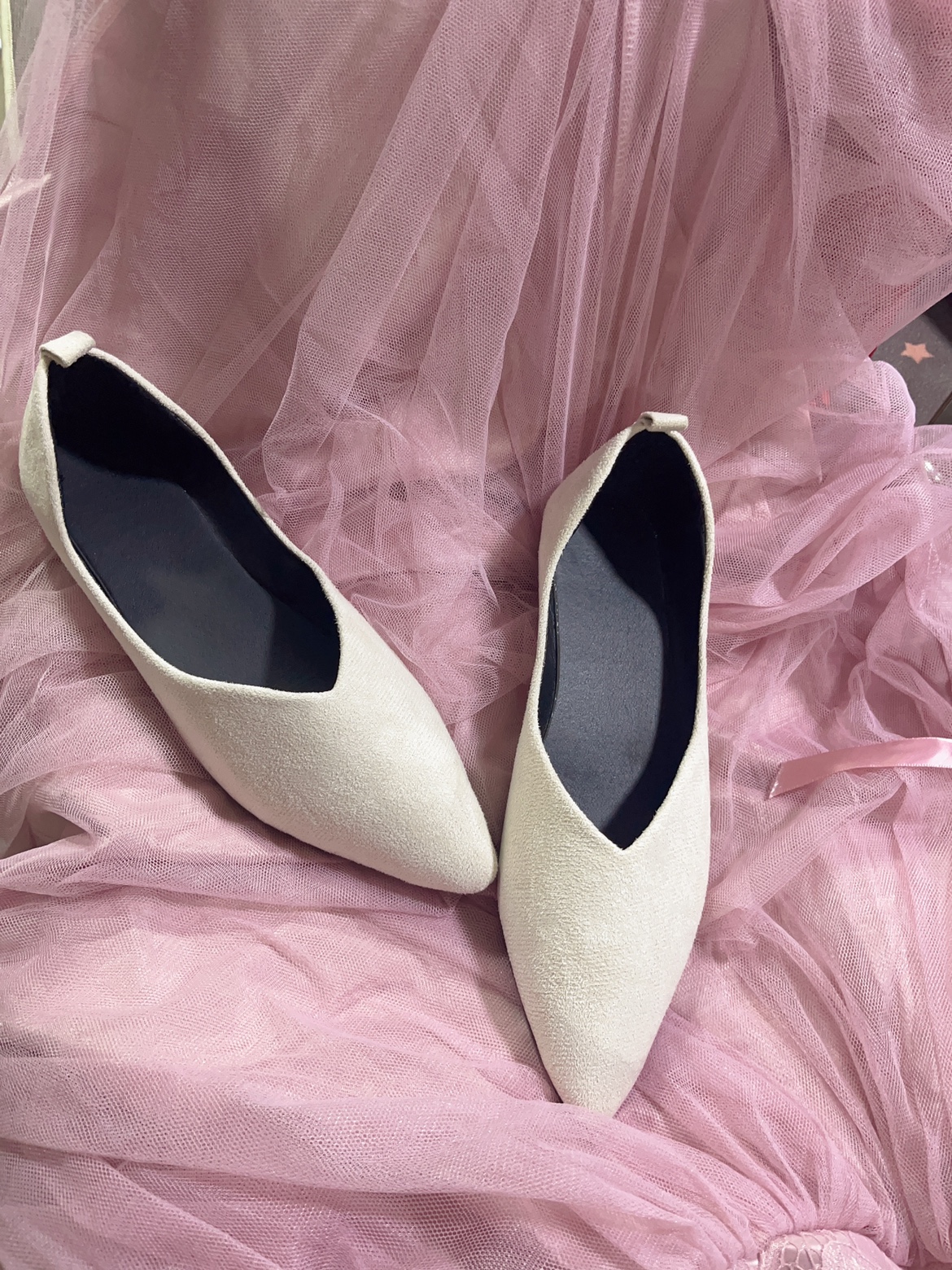 plus size V-toe pointed flat shoes