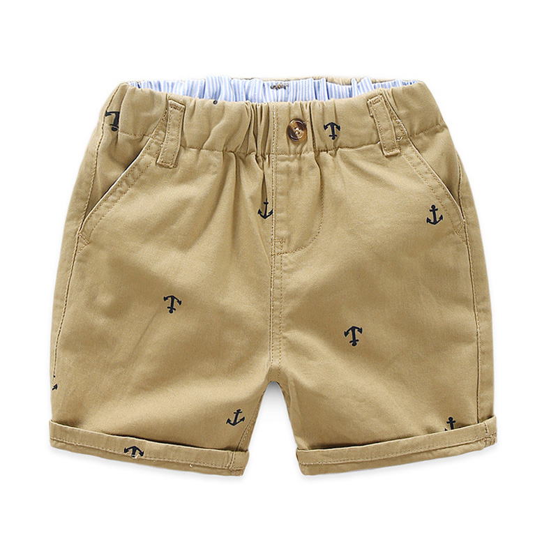 Summer 24E Woven Shorts Kza159 KhakiBoy shorts 2021 summer new pattern Children's wear baby pure cotton Capris children leisure time shorts Wear out tide