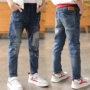 10 chàng trai quần jeans mùa thu 2019 mới 7 chàng trai quần thủy triều 12-15 tuổi 8 trẻ em 9 không khí mùa thu - Quần quần áo trẻ em giá sỉ