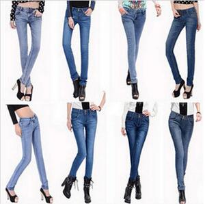 Gian hàng cung cấp bán buôn mùa xuân phụ nữ denim quần thời trang kích thước lớn là mỏng phụ nữ quần jean nhà máy sản xuất trực tiếp bán hàng