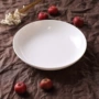Xương trắng nguyên chất món ăn Trung Quốc đĩa món ăn bánh bao đĩa cơm tròn Trung Quốc phong cách Nhật Bản đồ gia dụng gốm sứ bộ đồ ăn - Đồ ăn tối muỗng ăn cơm