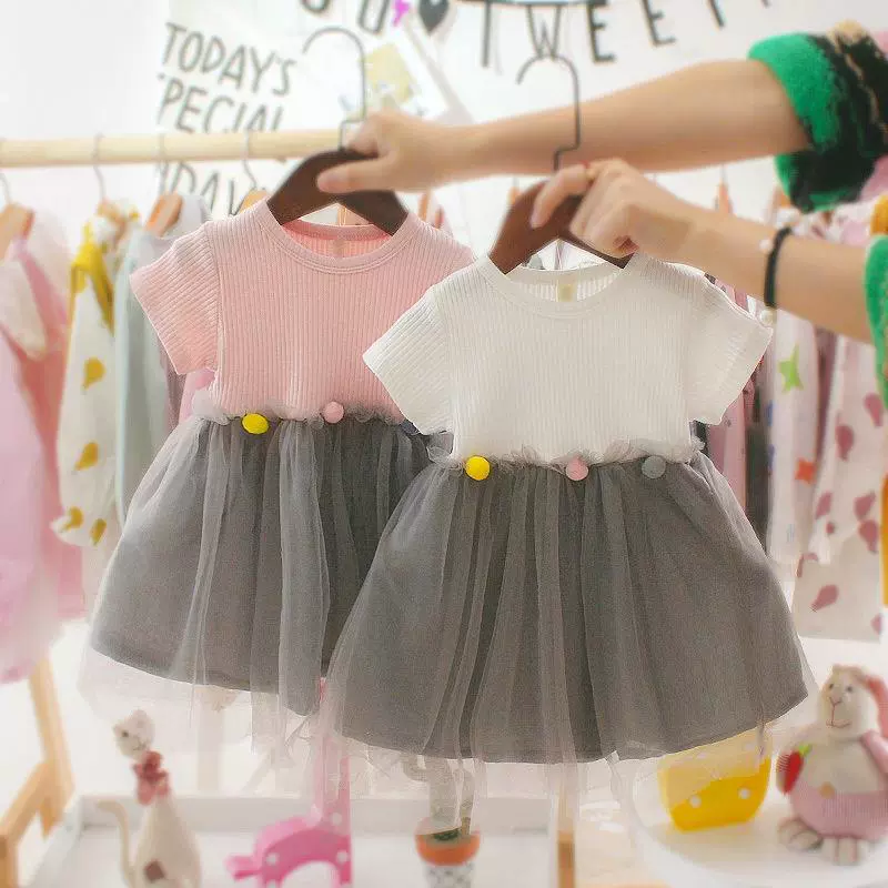Quần áo trẻ em bé gái váy mùa hè bé gái váy ngắn tay váy công chúa 2 tuổi 3 em váy hoạt hình - Váy
