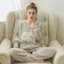 Bộ đồ ngủ pijama lông cừu san hô mùa thu đông dài tay dày của phụ nữ Bộ đồ mặc nhà bằng vải nỉ dài tay Phiên bản Hàn Quốc Bộ đồ hai mảnh ngọt ngào và dễ thương shop quần áo nam Pyjama