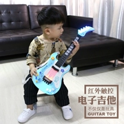 Đàn guitar nhỏ cho bé 3 tuổi Bàn phím âm nhạc cầm tay Giáo dục sớm câu đố đa chức năng nhạc cụ đồ chơi guitar