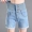 Mùa hè mới cao eo quần short denim nữ đàn hồi eo loose bốn quần một chiếc quần khóa kích thước lớn bụng chất béo mm
