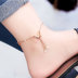 Hàn quốc phiên bản của đơn giản mạ 18 K rose gold titanium steel vòng chân nữ cảm giác cá tính Sen bướm mắt cá chân chuỗi đồ trang sức sinh viên Vòng chân