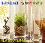 Бесплатная доставка приземление прямой гидропонная большая цветочная посуда богатая бамбуковая стеклянная ваза Прозрачная свадебная дорога