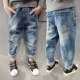 2019 New Boy Boy Jeans Spring Big Kids Loose Quần thường xuyên Quần mỏng Harem Quần chân - Quần jean