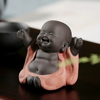 Zisha Tea Pet может поддержать Maitreya Laughing Buddha маленький монах керамика