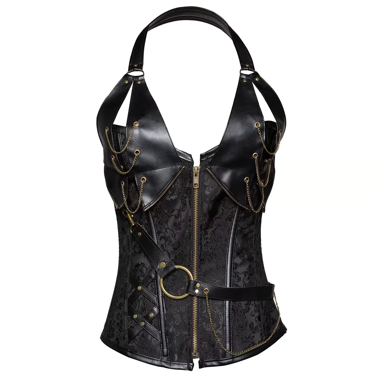 Retro waist belt, corrective bodysuit, European style, steel frame, tight