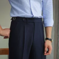 Г -н Лу Сан, Британский Неапольский Высокий Случайные Случайные штаны, текстура брюк диких прямых, модный человек