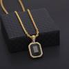 Golden black gemstone (with about 60cm with twisted chains)