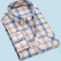 Áo sơ mi cotton nam tay dài mùa xuân flannel chà nhám cotton trung niên dày mẫu áo công sở đẹp