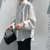 Một chiếc áo sơ mi tay và trà ma thuật in hình nam Hàn Quốc phiên bản dài tay áo rời lòng trắng thiết kế áo ý nghĩa - Áo áo sơ mi lụa cao cấp nam Áo