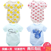 Bé tam giác quần áo ngắn tay mùa hè bông nam giới và phụ nữ bé onesies phần mỏng romper sơ sinh túi rắm quần áo bộ body cho bé