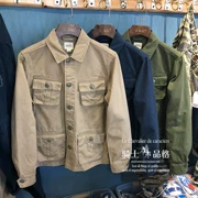Áo khoác dày nhiều túi dụng cụ dày nam retro Mỹ giản dị Ami 咔叽 áo khoác cotton cũ