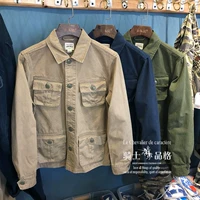 Áo khoác dày nhiều túi dụng cụ dày nam retro Mỹ giản dị Ami 咔叽 áo khoác cotton cũ áo khoác cặp