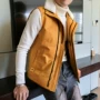 Mùa thu và mùa đông nam xuống áo bông nam phiên bản Hàn Quốc của áo khoác không tay tự trồng thanh niên giản dị áo lông cổ áo vest bông bộ vest nam trung niên