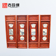 Miến điện rosewood dát đá cẩm thạch treo phẳng Trung Quốc cổ gỗ gụ trang trí màn hình tường treo màn hình chạm khắc cửa sổ