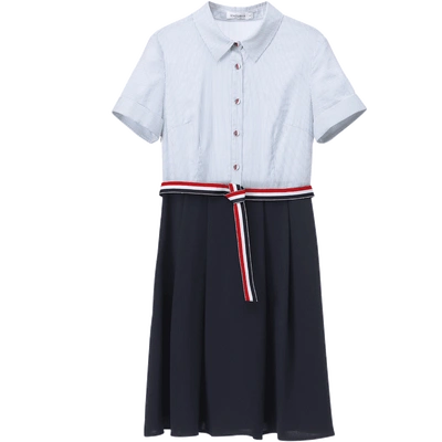 [Giá mới 149 nhân dân tệ] Shangdu Biala 2018 mùa hè mới phong cách sọc đầm ngắn tay Một chiếc váy áo từ shop váy đẹp Sản phẩm HOT