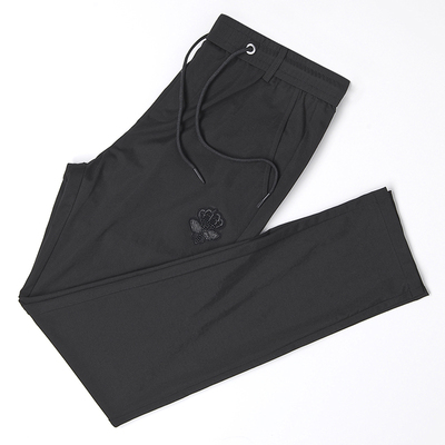 Mùa hè mượt mịn vải lụa quần âu nam tinh khiết quần đen quần đàn hồi lạnh mỏng quần dài