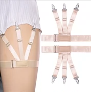 Cổ áo phù hợp với áo sơ mi chống vòng garter unisex phong cách ăn mặc trắng nhăn chống trượt áo sơ mi clip lớn - Nịt Tất