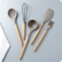 Yousiju Silicone Spatula Dụng cụ nấu nướng không dính Xẻng Nhà bếp Đồ dùng nhà bếp Nhiệt độ cao Full Spoon Sh xẻng - Phòng bếp khay đựng gia vị