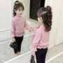 Áo sơ mi nữ tay dài trong áo trẻ em lớn phiên bản Hàn Quốc 2018 mùa thu mới quần áo trẻ em cotton trẻ em xuân hè áo em bé