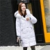 Chống mùa lớn cổ áo lông thú trên đầu gối dài xuống áo khoác nữ 2018 mùa đông Hàn Quốc thời trang giản dị ấm áo khoác dày Xuống áo khoác
