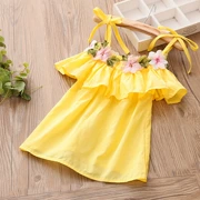 Bé thêu váy 2018 mùa hè Hàn Quốc phiên bản mới cô gái trẻ em quần áo trẻ em treo váy qz-4620