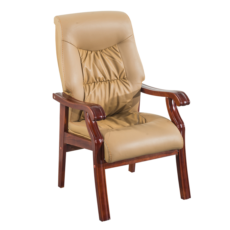 8662 beige leather solid wood feet