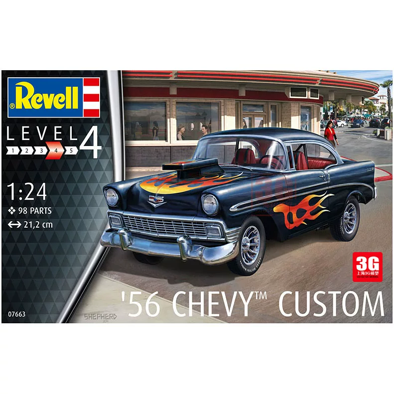 [3G模型 Revell/利华 07663 1/24 雪佛兰 '56 Chevy Customs 轿车]