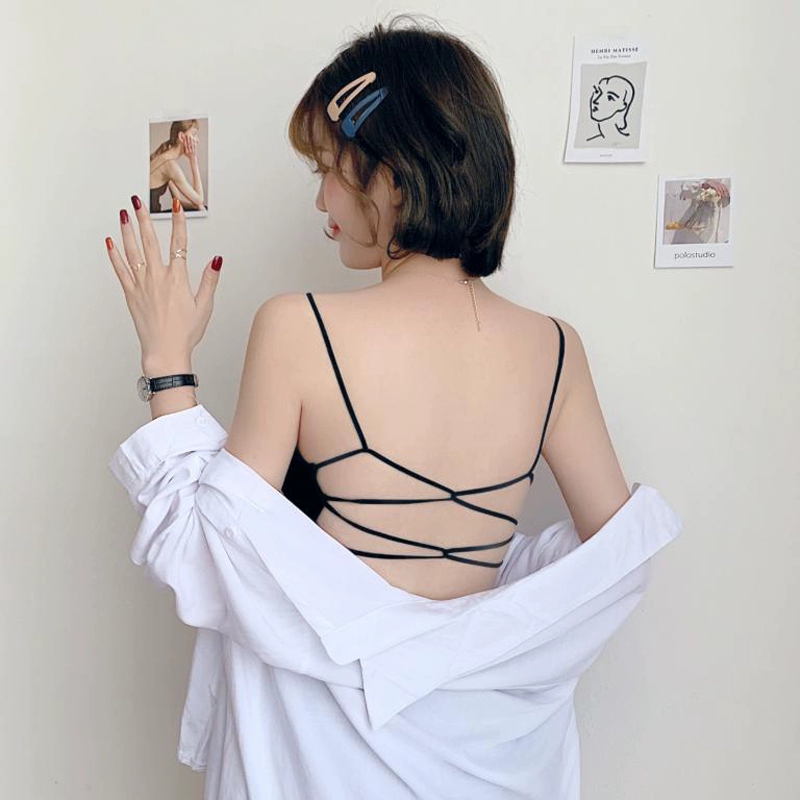 Mùa thu phiên bản Hàn Quốc của đồ lót phụ nữ hở lưng đẹp gợi cảm với nữ sinh không có vòng thép mỏng áo ngực ống mỏng màu - Ống