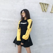Váy nữ mùa thu 2018 mới Hàn Quốc áo len dài tay váy sinh viên đầu thu sang trọng váy dài giản dị