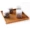 Khay bánh mì nâu hình chữ nhật khay gỗ rắn tấm gỗ tấm gỗ tấm Nhật Bản tách trà khay - Tấm