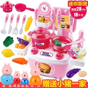 Piggy Mini Kitchen Set Nấu ăn Piggy Peggy Dao kéo Nhà trai và gái