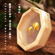 Non-Sui "Yi Ye Zhiqiu" gốc ginkgo leaf thêu đồ trang trí sáng tạo Su thêu hai mặt thêu người mới bắt đầu kit