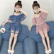 Cô gái mùa hè ăn mặc 2018 mới phù hợp với thời trang cô bé quần short Hàn Quốc thời trang triều trẻ em trẻ em mùa hè quần áo trẻ em