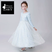 Mùa thu và mùa đông bé gái màu hồng màu xanh trẻ em đầm phiên bản Hàn Quốc của váy công chúa chấm bi váy công chúa tổ chức tiệc piano