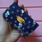 Nhật Bản màu xanh đen phiên bản giới hạn Hello kitty túi khóa với thẻ hóa đơn phim hoạt hình dễ thương hộ chiếu - Trường hợp chính
