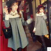 Quần áo bà bầu mùa thu đông 2018 phiên bản Hàn Quốc thời trang cỡ lớn áo len rộng cho bà bầu áo gió mùa đông