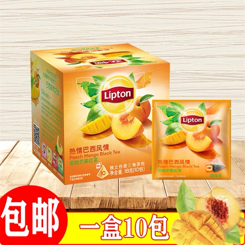 Lipton Lipton Fruit Tea Brazil Peach Mango Black Tea 10 Package Triangle Независимые чайные булочки Ligaton чай