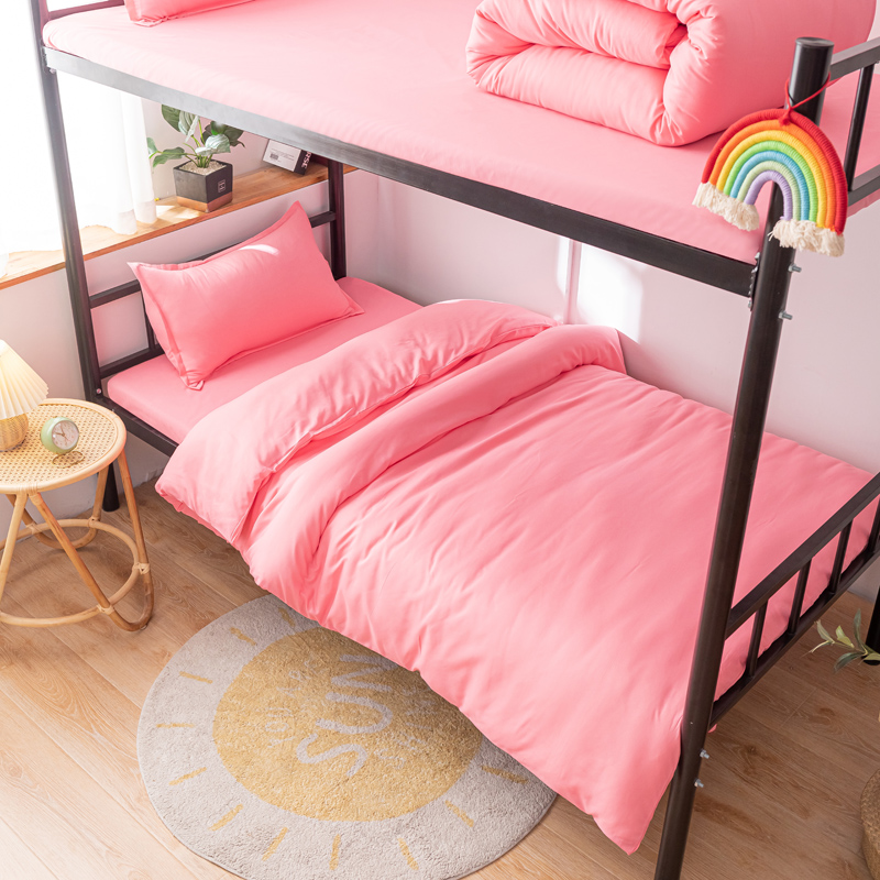 Redstudent dormitory Cartoon sheet Quilt cover Three piece set 1.2 Make the bed up and down staff dorm Single person Quilt cover 1.5 rice