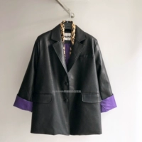 ACSENSE Áo khoác da Hàn Quốc phù hợp với áo khoác nữ dáng dài oversize rộng rãi sang trọng gió 2018 mới đồ mặc nhà