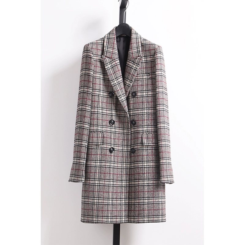 Awei thương mại các sản phẩm mùa thu và mùa đông mới xuất khẩu sang Hàn Quốc Áo khoác len nữ dài tay thương hiệu O * LIVE - Business Suit