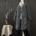 Sufu retro văn học cotton và vải lanh dày áo khoác nữ mùa đông lỏng lẻo cổ tròn áo len ấm áp áo len gile phao nữ Bông